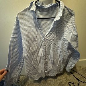 Striped boxer print over sized button up